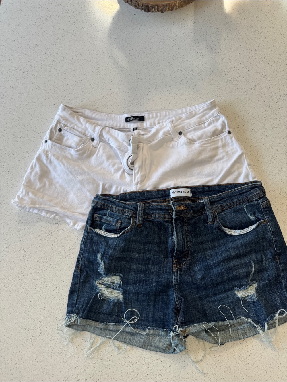 STS Blue White and Dark Blue Denim Jean Shorts Lot - size 30. from stitch fix